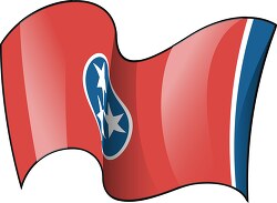 tennessee state flag waving clipart