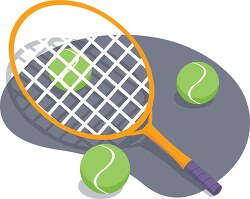 tennis balls and racquet clipart