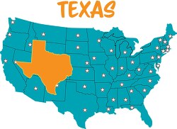 texas map united states clipart