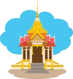 Thai Buddhist Temple In Kanchanaburi Thailand Asia Clipart