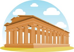 the temple of hera II ancient greece clipart