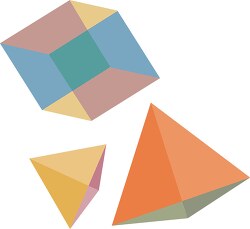 three dimenstional cube square pyramid clipart