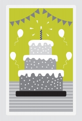 three layered birthday cake birthday gray color