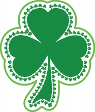 three leaf clover with borders clipart