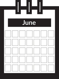 three ring desk calendar june clipart