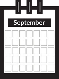 three ring desk calendar september clipart