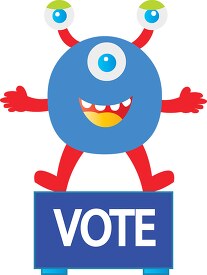 three-eye-cartoon-character-on-vote-sign-2.eps
