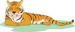tiger resting in grass clipart