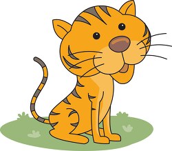 tiger sitting with paws tail clipart