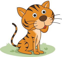 tiger sitting with paws tail clipart copy