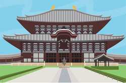 todaiji temple in nara city nara Japan clipart