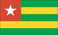 Togo flag flat design clipart