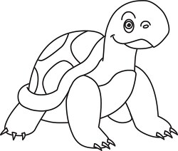 tortoise black outline clipart