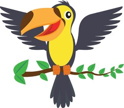 toucan bird wings open clipart