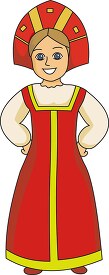 traditional costume woman russia clipart