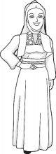 traditional cultural costume woman croatia black outline