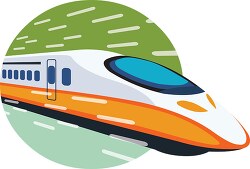 train traveling in high speed clipart