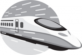 train traveling in high speed gray color