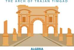 trajan timgad arch algeria graphic image clipart