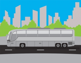 transportation bus on city highway gray color