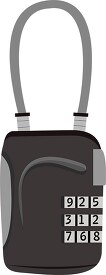 travel luggage number lock clipart