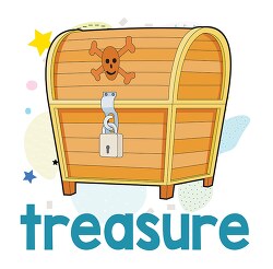 treasure chest to read pictures and word treasure