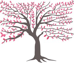 tree shaped in rectange pink leaves for spring