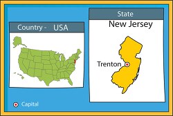 trenton new jersey state us map with capital