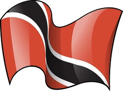 Trinidad Tobago wavy country flag clipart
