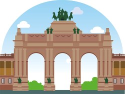 triumphal arch in brussels belgium clipart