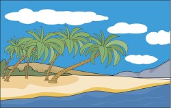 tropical island clipart