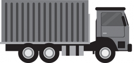 trucks with delivery container transportation gray color