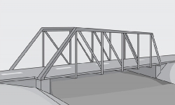 truss bridge gray scale clipart