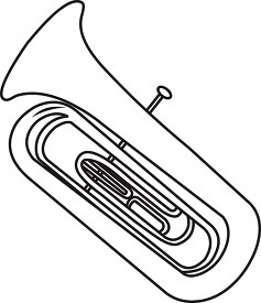 tuba black outine clipart