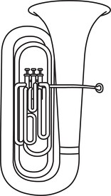 Tuba Brass Musical Instrument Outline Clipart