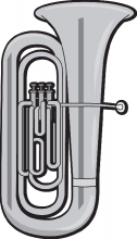 tuba large musical instrument gray 13