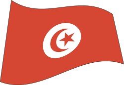 Tunisia flag flat design wavy clipart