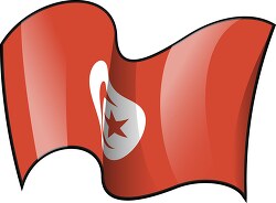 Tunisia wavy country flag clipart