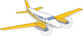 turbo prop aircraft in flight clipart 44325
