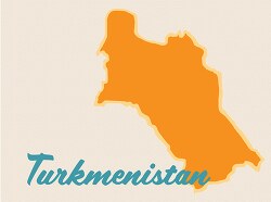 turkmenistan country map clipart
