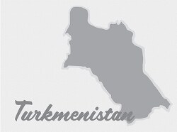 turkmenistan country map gray clipart