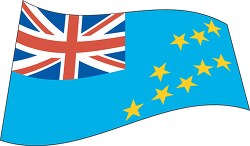 Tuvalu flag flat design wavy clipart