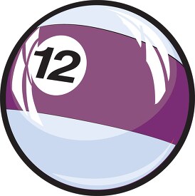 twelve number billard ball clipart