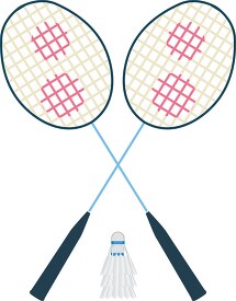 two badminton racquets with birdies