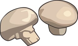 two brown cooking mushroom clipart