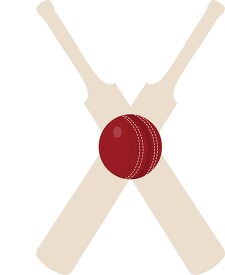 two cricket bats with ball clipart