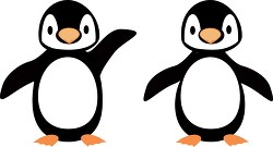 two cute cartoon style pengiuns standing together