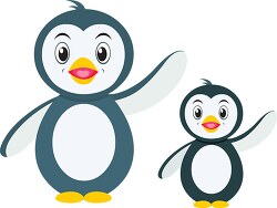 two cute penguins clipart
