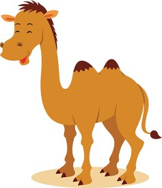 two humped camel cartoon style clipart