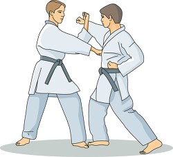 two maen practicing karate